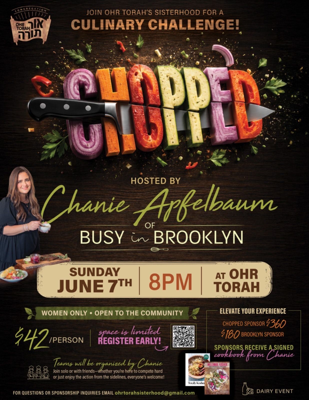 Ohr Torah Sisterhood Culinary Challenge (CHOPPED) flyer